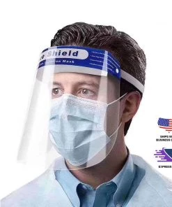 Tableclothsfactory Big Clearance Sale Protective Face Shield Mask, Sneeze Guard With Elastic Band And Comfort Sponge - Protects From Sneezing, Coughing, Splashes, Droplets