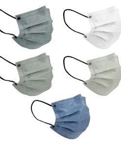 Tableclothsfactory 50 Pack | 3 Ply Assorted Neutral Colors Disposable Face Mask Non Woven Mask With Ear Loop Masks & PPE