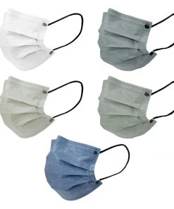 Tableclothsfactory 50 Pack | 3 Ply Assorted Neutral Colors Disposable Face Mask Non Woven Mask With Ear Loop Masks & PPE