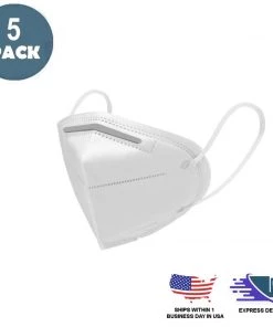 Tableclothsfactory Big Clearance Sale 5 Pack | KN95 Face Mask With 5 Layer Filters And Adjustable Soft Ear Loops