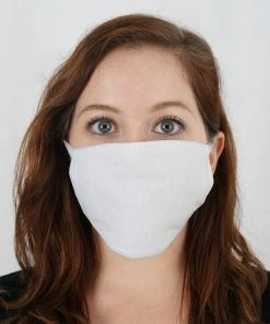 Tableclothsfactory 30 Pack | 3 Ply White Cotton Face Mask, Reusable Fabric Masks With Soft Ear Loops