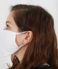 Tableclothsfactory 30 Pack | 3 Ply White Cotton Face Mask, Reusable Fabric Masks With Soft Ear Loops