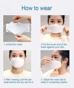 Tableclothsfactory Masks & PPE 10 Pack | Denim Blue Breathable KF94 Face Mask, 3D Fish-Design Mouth Shields For Adult, 4-Layer Protective Face Masks With Adjustable Nose Clip