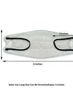 Tableclothsfactory 10 Pack | Silver Breathable KF94 Face Mask, 3D Fish-Design Mouth Shields For Adult, 4-Layer Protective Face Masks With Adjustable Nose Clip Masks & PPE