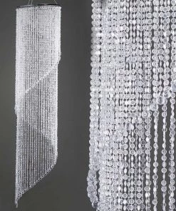 Tableclothsfactory Big Event Backdrops & Décor 48" Acrylic Diamond Spiral Designer Hanging Chandelier