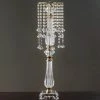 HIER_4400 Chargers & Centerpieces 28" Gold Acrylic Crystal Chain Flower Diamond Pendant Chandelier Stand - Short Strand