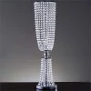 HIER_4400 Chargers & Centerpieces 32" Silver Acrylic Crystal Pendant Chain Hourglass Chandelier Stand