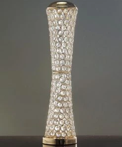 HIER_4400 24" Metallic Gold & Crystal Beaded Hurricane Floral Vase Centerpiece Chargers & Centerpieces 18 HIER_4400 24