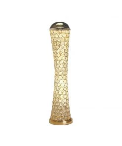 HIER_4400 24" Metallic Gold & Crystal Beaded Hurricane Floral Vase Centerpiece Chargers & Centerpieces 19 HIER_4400 24