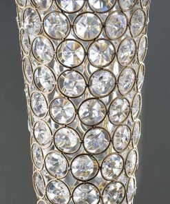 HIER_4400 24" Metallic Gold & Crystal Beaded Hurricane Floral Vase Centerpiece Chargers & Centerpieces 17 HIER_4400 24