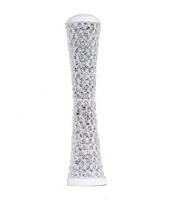 HIER_4400 24" White Metal & Crystal Beaded Hurricane Floral Vase Centerpiece Chargers & Centerpieces 19 HIER_4400 24