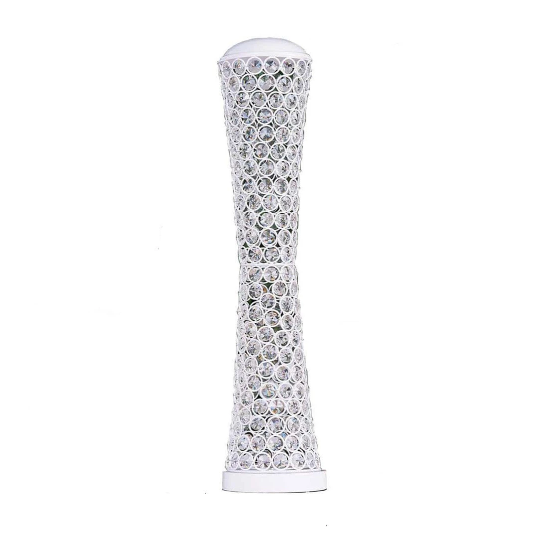 HIER_4400 24" White Metal & Crystal Beaded Hurricane Floral Vase Centerpiece Chargers & Centerpieces 10 HIER_4400 24" White Metal & Crystal Beaded Hurricane Floral Vase Centerpiece Chargers & Centerpieces