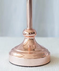 HIER_4310 2 Pack | 18" Tall Blush/Rose Gold Metal Goblet Acrylic Crystal Votive Candle Holder Set 21 HIER_4310 2 Pack | 18