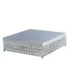 HIER_4110 14” Silver Square Crystal Beaded Metal Cake Stand, Dessert Pedestal