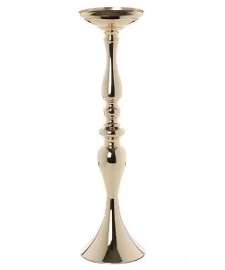 HIER_4400 2 Pack | 19" Tall Gold Metal Flower Vase, Reversible Candle Holder Set 15 HIER_4400 2 Pack | 19