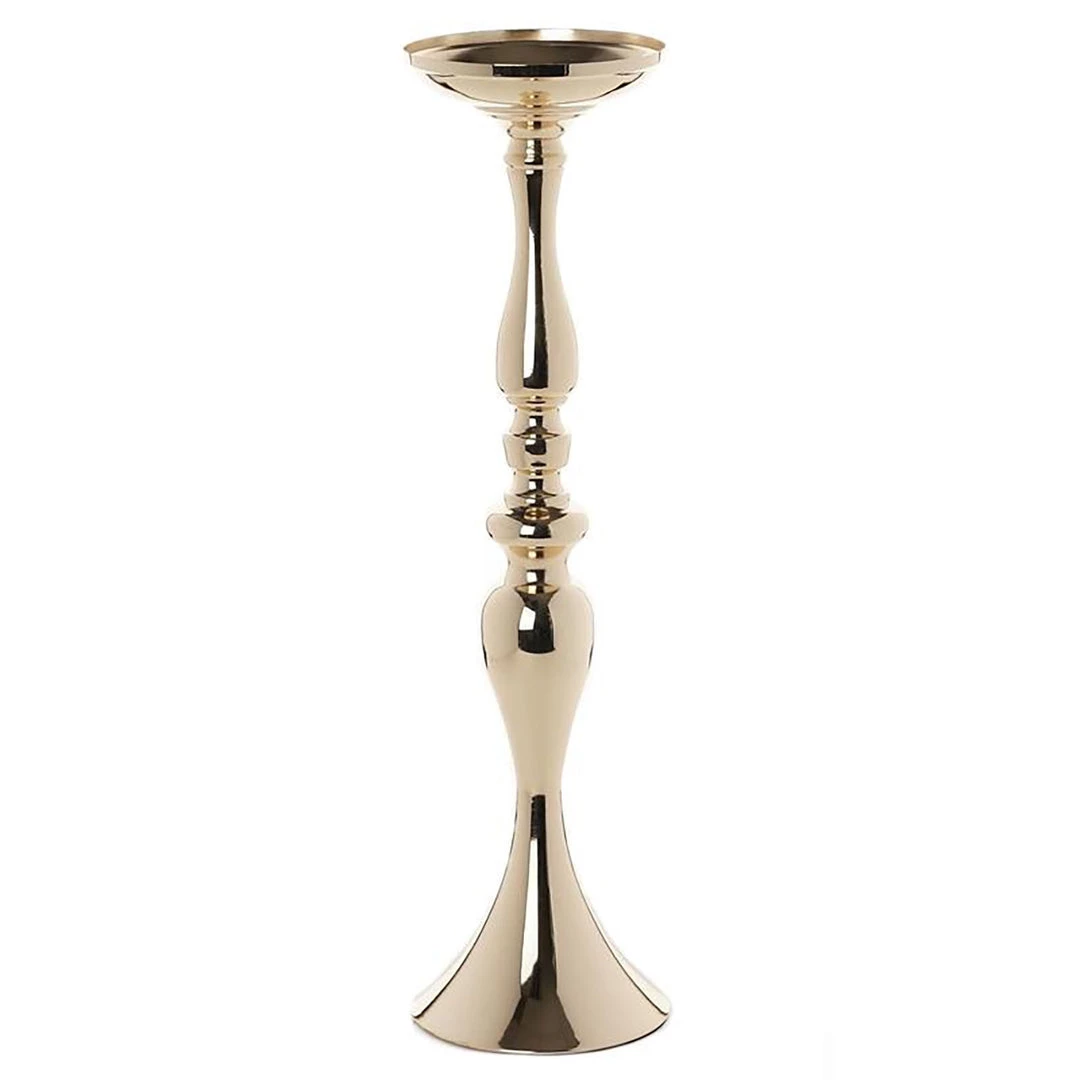 HIER_4400 2 Pack | 19" Tall Gold Metal Flower Vase, Reversible Candle Holder Set 8 HIER_4400 2 Pack | 19" Tall Gold Metal Flower Vase, Reversible Candle Holder Set