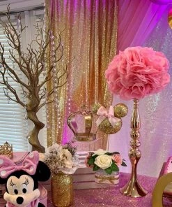 HIER_4400 2 Pack | 19" Tall Gold Metal Flower Vase, Reversible Candle Holder Set 13 HIER_4400 2 Pack | 19