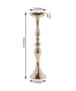 HIER_4400 2 Pack | 19" Tall Gold Metal Flower Vase, Reversible Candle Holder Set 10 HIER_4400 2 Pack | 19