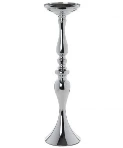 HIER_4400 Chargers & Centerpieces 2 Pack | 19" Tall Silver Metal Flower Vase, Reversible Candle Holders 15 HIER_4400 Chargers & Centerpieces 2 Pack | 19