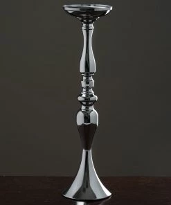 HIER_4400 Chargers & Centerpieces 2 Pack | 19" Tall Silver Metal Flower Vase, Reversible Candle Holders 14 HIER_4400 Chargers & Centerpieces 2 Pack | 19