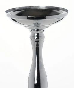 HIER_4400 Chargers & Centerpieces 2 Pack | 19" Tall Silver Metal Flower Vase, Reversible Candle Holders