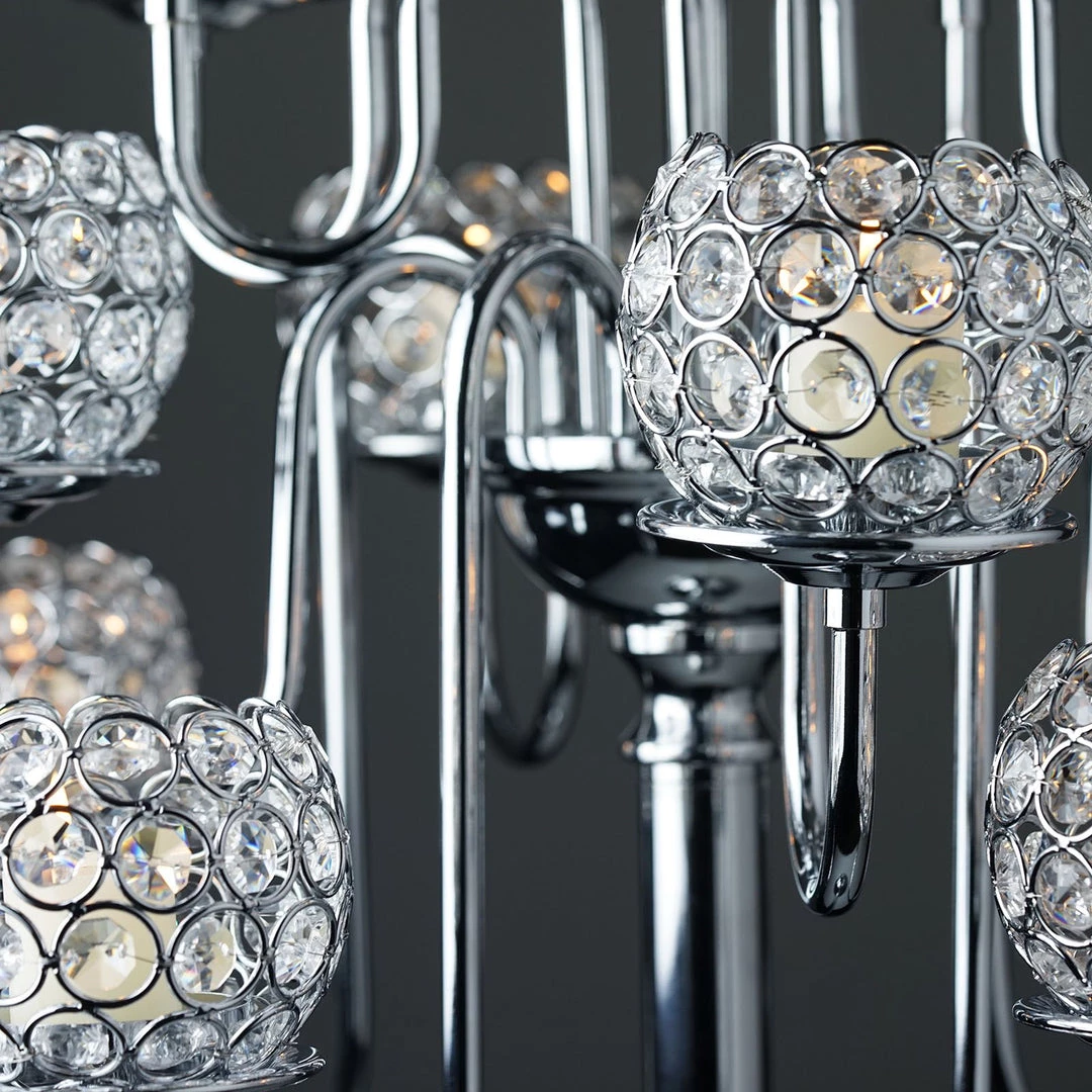 HIER_4340 40" Tall 13 Arm Silver Metal Crystal Beaded Candelabra Candle Holders, Goblet Votive Candle Holders Chargers & Centerpieces 11 HIER_4340 40" Tall 13 Arm Silver Metal Crystal Beaded Candelabra Candle Holders, Goblet Votive Candle Holders Chargers & Centerpieces