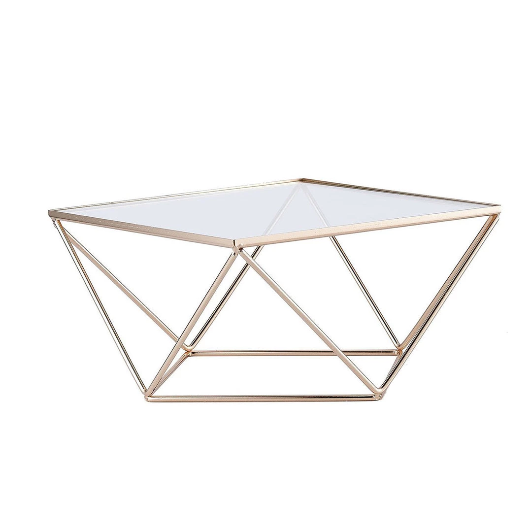 HIER_4110 14" Gold Metal Geometric Cake Stand Display Centerpiece Pedestal Riser With Square Glass Top Chargers & Centerpieces 7 HIER_4110 14" Gold Metal Geometric Cake Stand Display Centerpiece Pedestal Riser With Square Glass Top Chargers & Centerpieces