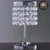 HIER_4400 Chargers & Centerpieces 8" Silver Crystal Beaded Chandelier Votive Pillar Candle Holder, Metal Tealight Candle Stand