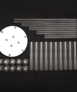 HIER_4340 47" Clear 10 Arm Crystal Cluster Round Taper Candelabra, Candle Holder For Votive, Pillar Or LED Candles With Mirror Base 23 HIER_4340 47