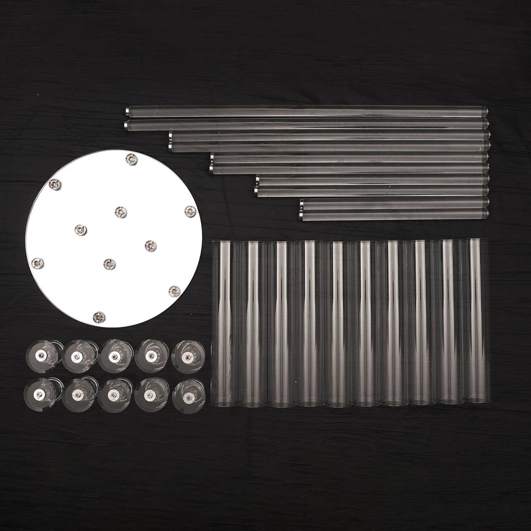 HIER_4340 47" Clear 10 Arm Crystal Cluster Round Taper Candelabra, Candle Holder For Votive, Pillar Or LED Candles With Mirror Base 9 HIER_4340 47" Clear 10 Arm Crystal Cluster Round Taper Candelabra, Candle Holder For Votive, Pillar Or LED Candles With Mirror Base