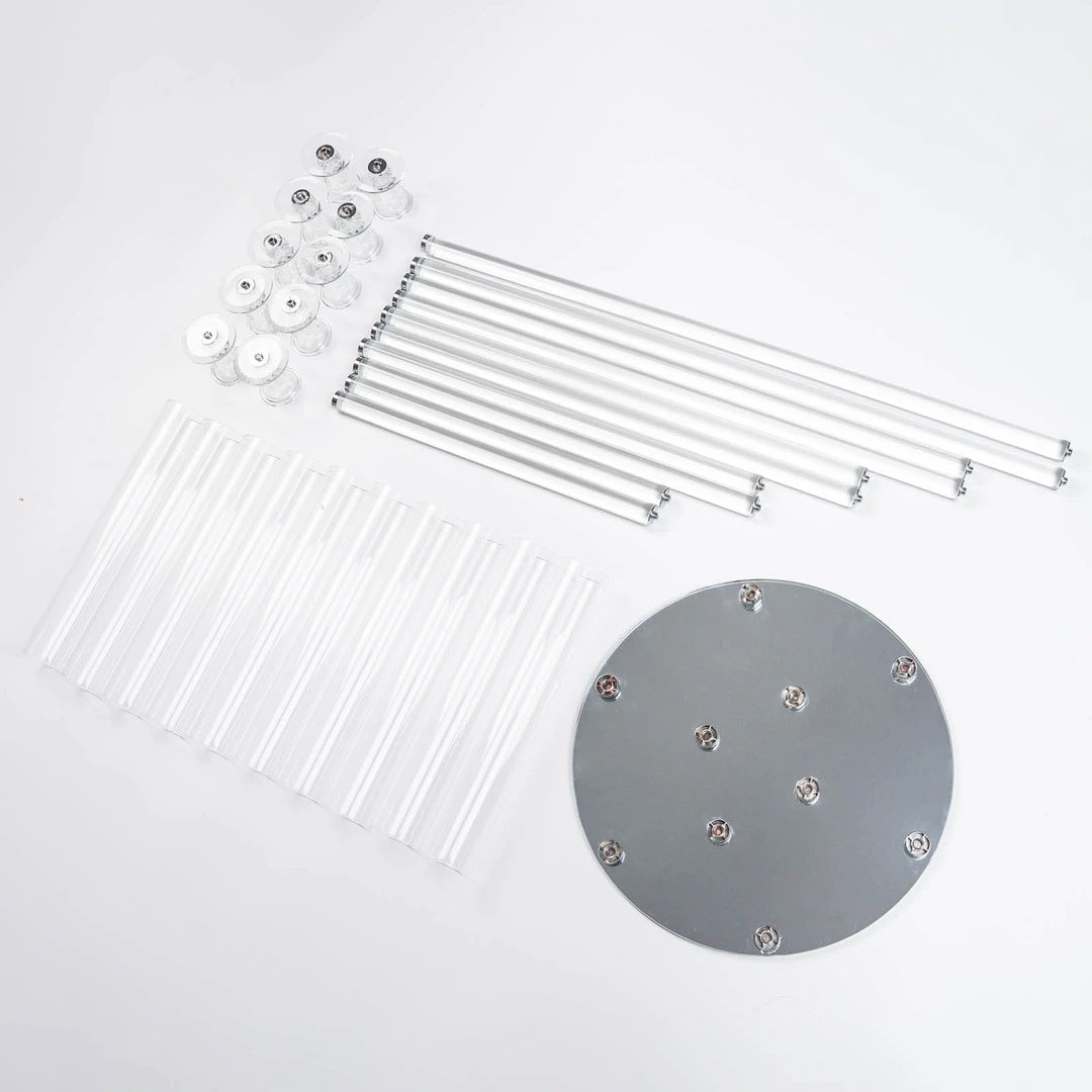 HIER_4340 47" Clear 10 Arm Crystal Cluster Round Taper Candelabra, Candle Holder For Votive, Pillar Or LED Candles With Mirror Base 13 HIER_4340 47" Clear 10 Arm Crystal Cluster Round Taper Candelabra, Candle Holder For Votive, Pillar Or LED Candles With Mirror Base