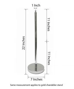 HIER_4400 3 Pcs | Silver Stainless Steel Chandelier Lamp Stand Poles & Base