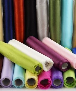 HIER_5220 Fabric Bolts & Bags 12"x10yd | Yellow Sheer Chiffon Fabric Bolt, DIY Voile Drapery Fabric