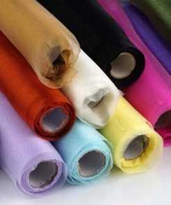 HIER_5220 Fabric Bolts & Bags 12"x10yd | Red Sheer Chiffon Fabric Bolt, DIY Voile Drapery Fabric