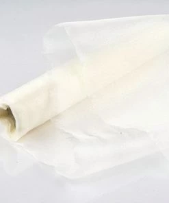 HIER_5220 Fabric Bolts & Bags 12"x10yd | Ivory Sheer Chiffon Fabric Bolt, DIY Voile Drapery Fabric