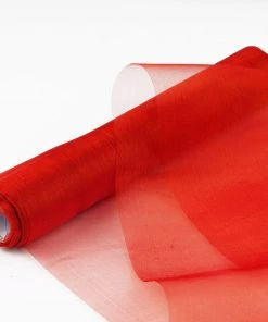 HIER_5220 Fabric Bolts & Bags 12"x10yd | Red Sheer Chiffon Fabric Bolt, DIY Voile Drapery Fabric