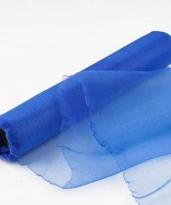 HIER_5220 12"x10yd | Royal Blue Sheer Chiffon Fabric Bolt, DIY Voile Drapery Fabric