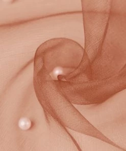 HIER_5210 12"x10yd | Terracotta Sheer Chiffon Fabric Bolt, DIY Voile Drapery Fabric Theme Décor