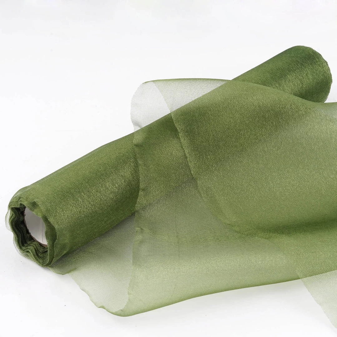 HIER_5220 Fabric Bolts & Bags 12"x10yd | Olive Green Sheer Chiffon Fabric Bolt, DIY Voile Drapery Fabric 1 HIER_5220 Fabric Bolts & Bags 12"x10yd | Olive Green Sheer Chiffon Fabric Bolt, DIY Voile Drapery Fabric