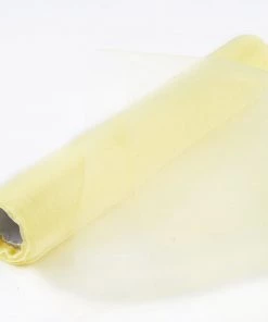HIER_5220 Fabric Bolts & Bags 12"x10yd | Yellow Sheer Chiffon Fabric Bolt, DIY Voile Drapery Fabric