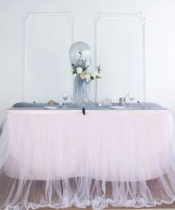 HIER_5210 54"x10yd | Dusty Blue Solid Color Sheer Chiffon Fabric Bolt, DIY Voile Drapery Beach Wedding Themes