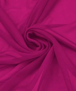 HIER_5210 54" | 10 Yards Fuchsia Solid Color Sheer Chiffon Fabric By The Bolt