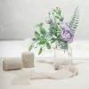 HIER_5144 2 Pack | 6yd Natural Silk-Like Chiffon Linen Ribbon Roll For Bouquets, Wedding Invitations Gift Wrapping Tabletop Decor