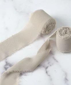 HIER_5144 2 Pack | 6yd Natural Silk-Like Chiffon Linen Ribbon Roll For Bouquets, Wedding Invitations Gift Wrapping Tabletop Decor 22 HIER_5144 2 Pack | 6yd Natural Silk-Like Chiffon Linen Ribbon Roll For Bouquets, Wedding Invitations Gift Wrapping Tabletop Decor