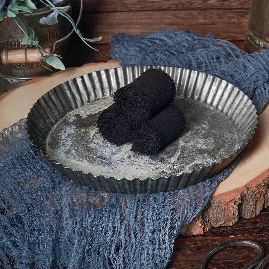 HIER_5144 Tabletop Decor 2 Pack | 6yd Black Silk-Like Chiffon Linen Ribbon Roll For Bouquets, Wedding Invitations Gift Wrapping 8 HIER_5144 Tabletop Decor 2 Pack | 6yd Black Silk-Like Chiffon Linen Ribbon Roll For Bouquets, Wedding Invitations Gift Wrapping