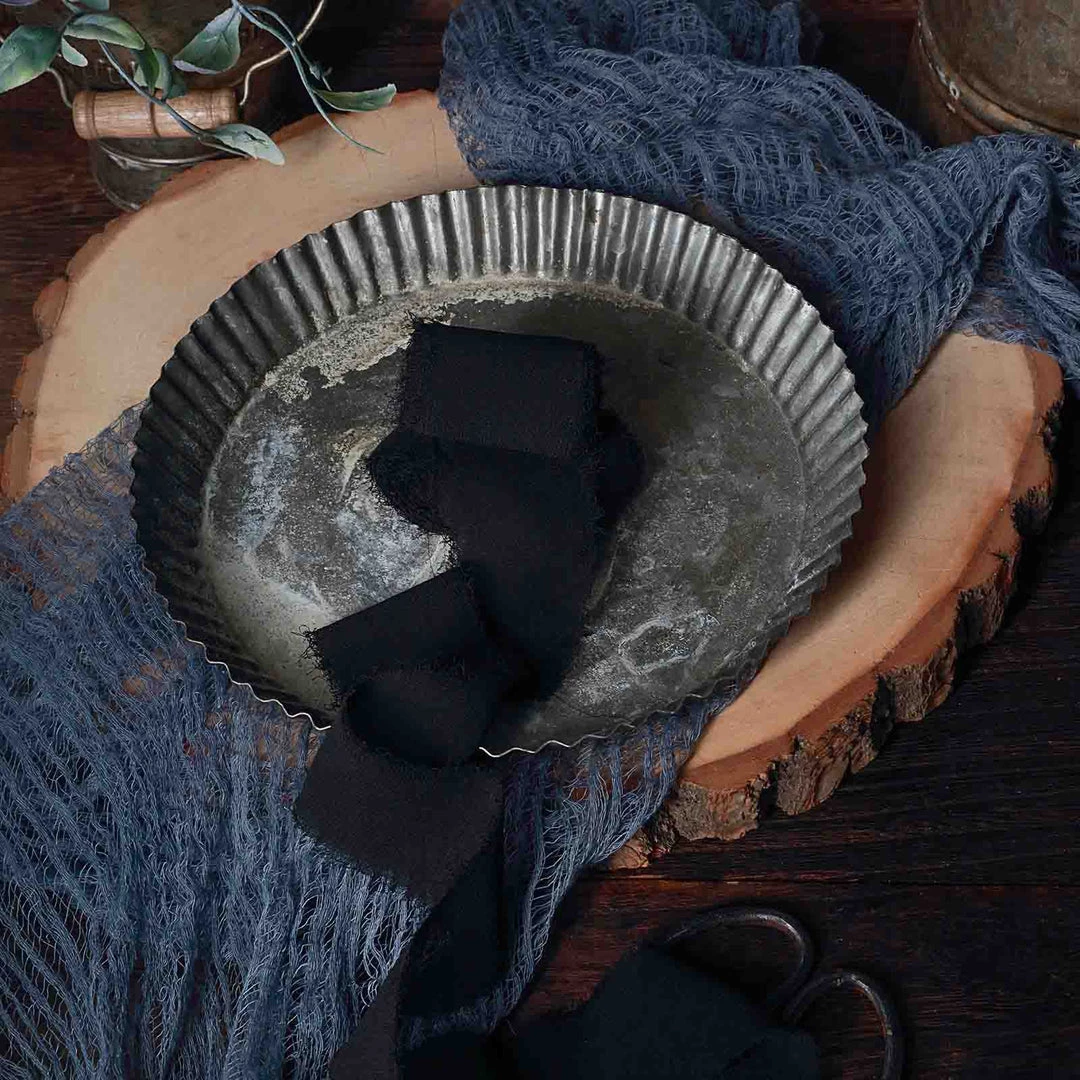 HIER_5144 Tabletop Decor 2 Pack | 6yd Black Silk-Like Chiffon Linen Ribbon Roll For Bouquets, Wedding Invitations Gift Wrapping 11 HIER_5144 Tabletop Decor 2 Pack | 6yd Black Silk-Like Chiffon Linen Ribbon Roll For Bouquets, Wedding Invitations Gift Wrapping