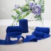 HIER_5144 2 Pack | 6yd Navy Blue Silk-Like Chiffon Linen Ribbon Roll For Bouquets, Wedding Invitations Gift Wrapping