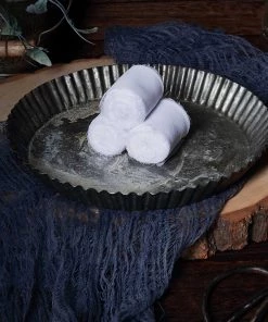 HIER_5144 2 Pack | 6yd White Silk-Like Chiffon Linen Ribbon Roll For Bouquets, Wedding Invitations Gift Wrapping Tabletop Decor