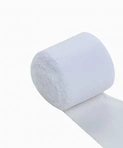 HIER_5144 2 Pack | 6yd White Silk-Like Chiffon Linen Ribbon Roll For Bouquets, Wedding Invitations Gift Wrapping Tabletop Decor