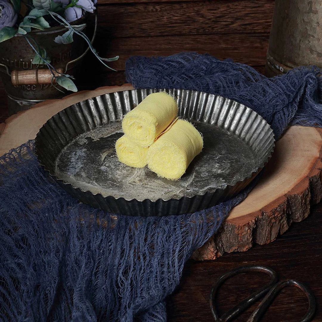 HIER_5144 2 Pack | 6yd Yellow Silk-Like Chiffon Linen Ribbon Roll For Bouquets, Wedding Invitations Gift Wrapping Tabletop Decor 7 HIER_5144 2 Pack | 6yd Yellow Silk-Like Chiffon Linen Ribbon Roll For Bouquets, Wedding Invitations Gift Wrapping Tabletop Decor